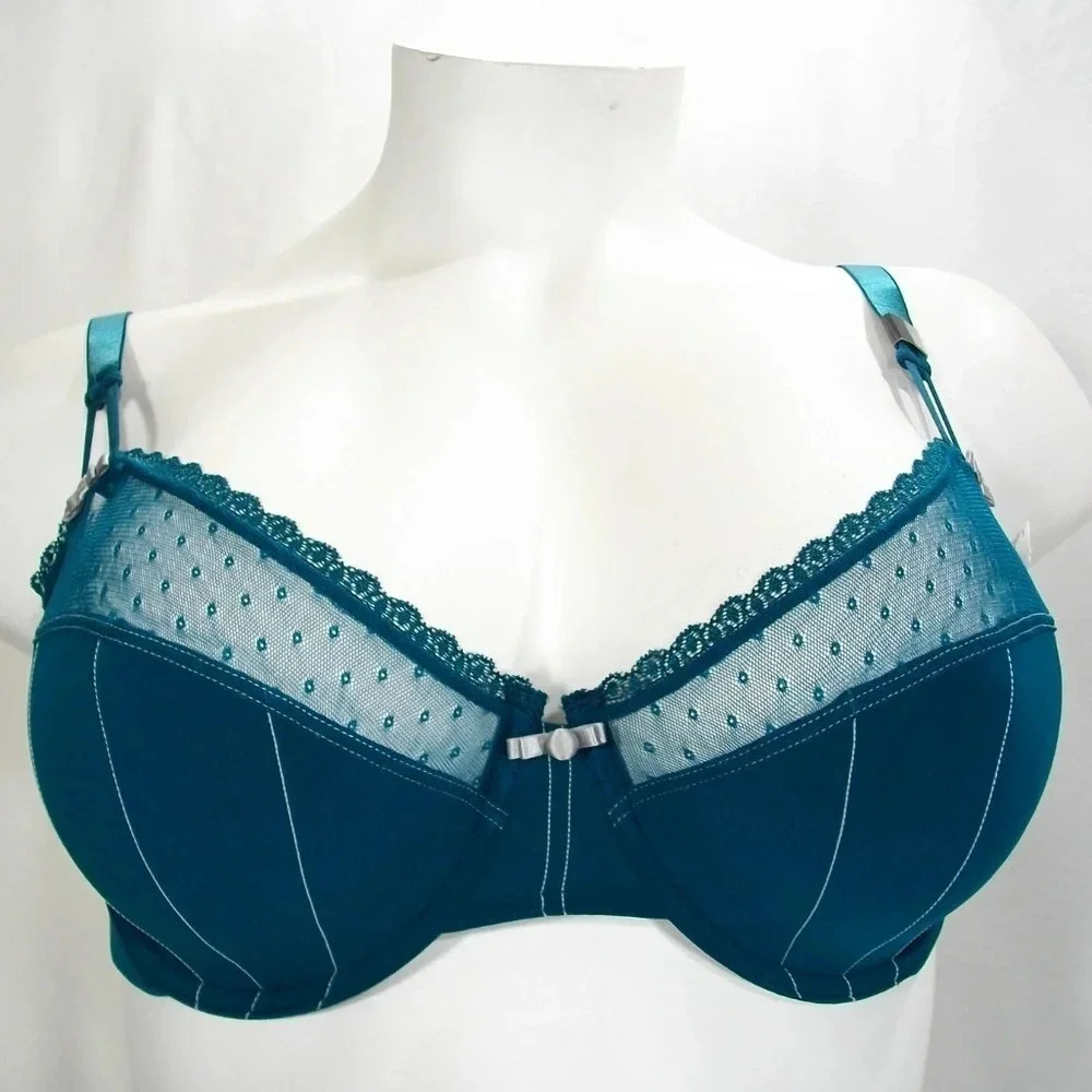 34B Felina 110789 Marielle Full Busted UW Bra Deep Teal NWT - Picture 5 of 9
